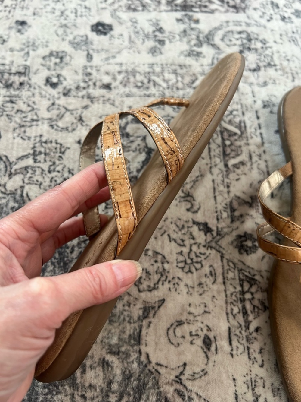 AEROSOLES Tan Loop Thong Sandals with Braided Straps - Women - Picture 4 of 10